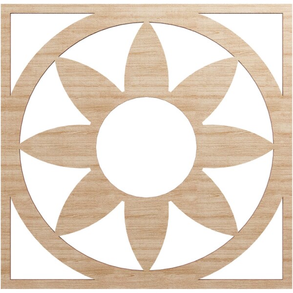 Ekena Millwork Blume Wood Fretwork Pierced Ceiling Medallion, Alder, 18"OD x 6 1/4"ID x 3/8"T CMWP18X18X0375BLAL - main